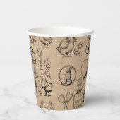  paaskonijn en baksteenkraft Brown Papieren Bekers (Achterkant)