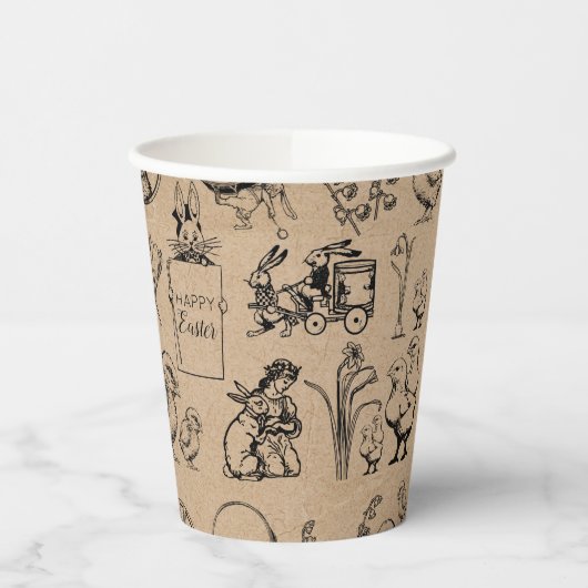 paaskonijn en baksteenkraft Brown Papieren Bekers (Links)