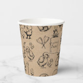 paaskonijn en baksteenkraft Brown Papieren Bekers (Voorkant)