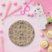 paaskonijn en baksteenkraft Brown Papieren Bordje (Feest)