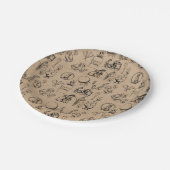 paaskonijn en baksteenkraft Brown Papieren Bordje (Gekanteld)