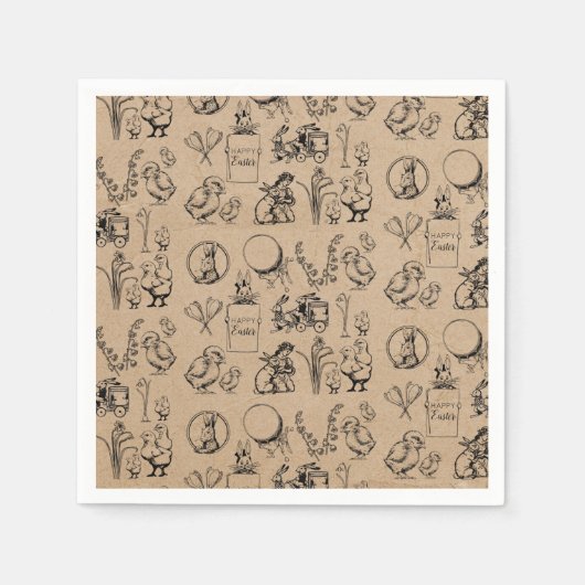  paaskonijn en baksteenkraft Brown Servet (Voorkant)