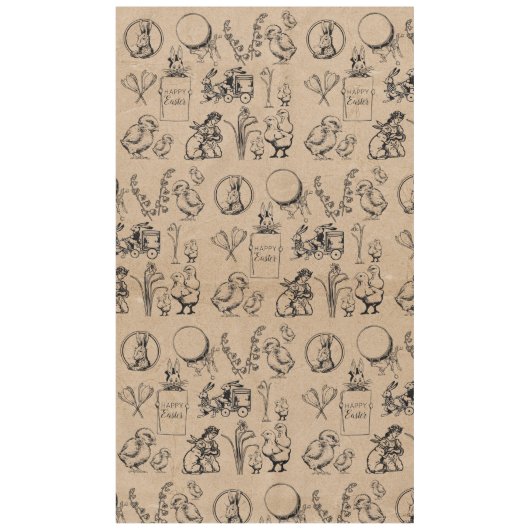  paaskonijn en baksteenkraft Brown Tafelkleed (Voorkant)