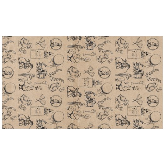 paaskonijn en baksteenkraft Brown Tafelkleed (Voorkant (Horizontaal))