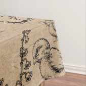 paaskonijn en baksteenkraft Brown Tafelkleed (Voorbeeld)