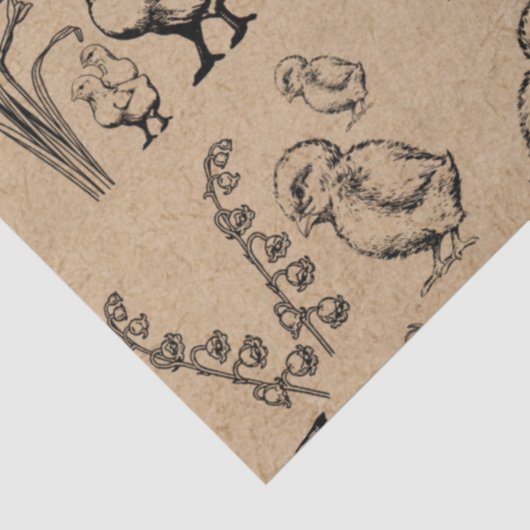  paaskonijn en baksteenkraft Brown Tissuepapier (Detail)