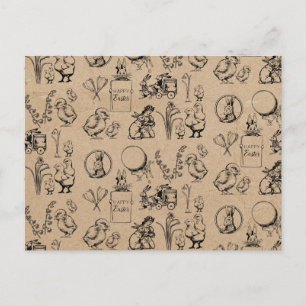 paaskonijn en broodrooster feestdagenkaart