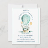 Paaskonijn en een hete ballonjacht op eicellen bedankkaart (Voorkant)