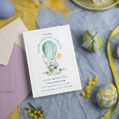 Paaskonijn en een hete ballonjacht op eicellen bedankkaart