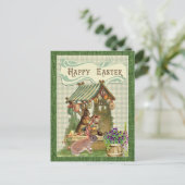 Paaskonijn en Eggs Holiday Briefkaart (Staand voorkant)