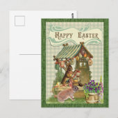 Paaskonijn en Eggs Holiday Briefkaart (Voorkant / Achterkant)