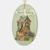Paaskonijn en Eggs Holiday Keramisch Ornament (Links)