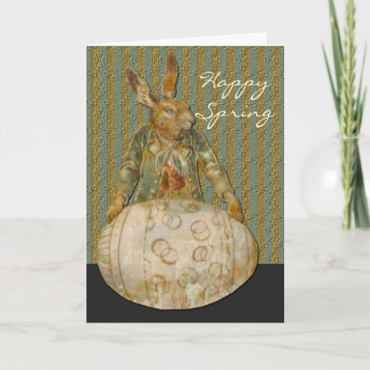 paaskonijn en eieren feestdagen kaart (Voorkant)