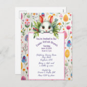 Paaskonijn en eieren Potluck Brunch Uitnodiging (Voorkant / Achterkant)