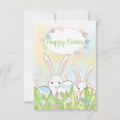Paaskonijn en eitjes bedankkaart (Voorkant)