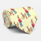 paaskonijn en familie in Egg Cart, ZSSG Stropdas (Opgerold)