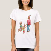 paaskonijn en familie van de Egg Cart Lady T-shirt (Voorkant)