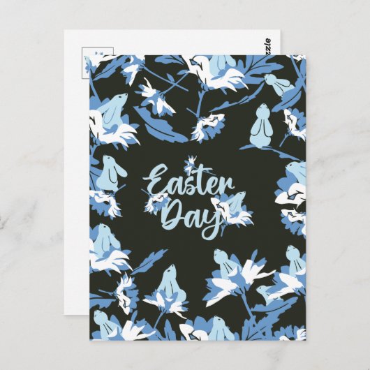 Paaskonijn en Floral Briefkaart (Voorkant / Achterkant)