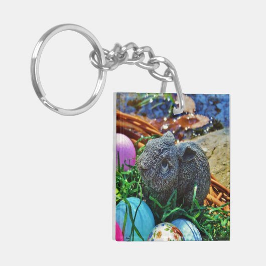 Paaskonijn en golfbalmand sleutelhanger (Voorkant Links)