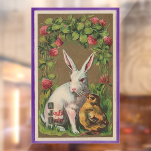 paaskonijn en griezelraam raamsticker (Vel 2)