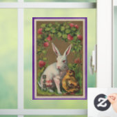 paaskonijn en griezelraam raamsticker (Huis)