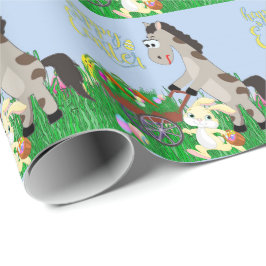 Paaskonijn en Paard het Verzamelen van Eieren en W Cadeaupapier