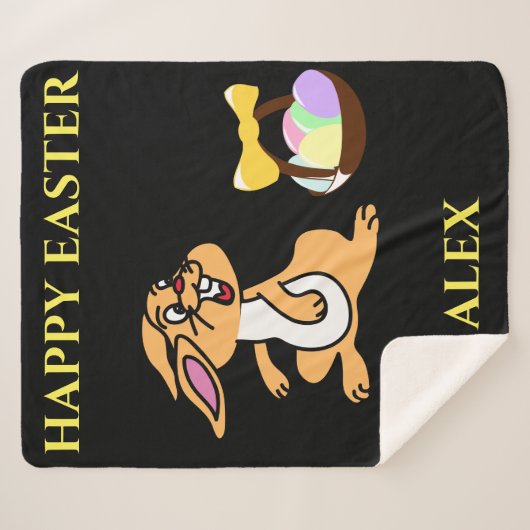 Paaskonijn en sherpa fleece deken. sherpa deken (Voorkant (horizontaal))