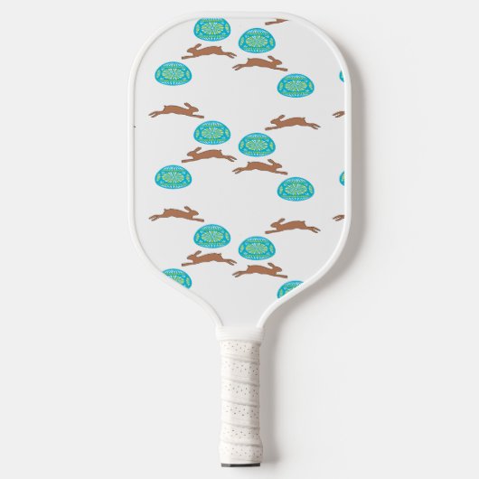 Paaskonijn en witeieren pickleball paddle (Voorkant)