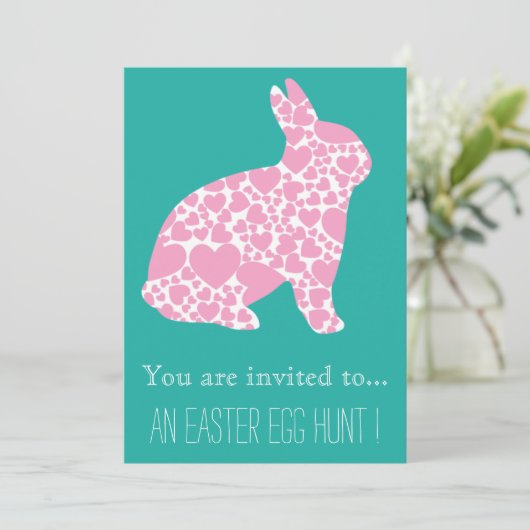 Paaskonijn Eten Hunt Paaspartij Kaart (Staand voorkant)