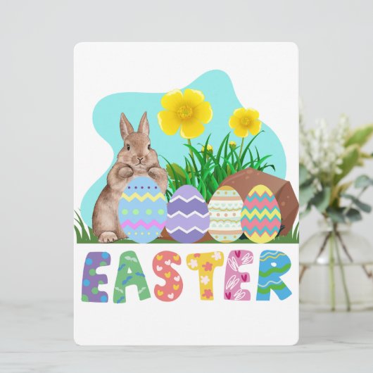 PAASKONIJN FEESTDAGENKAART (Staand voorkant)
