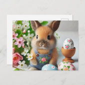 Paaskonijn Feestdagenkaart (Voorkant / Achterkant)