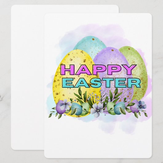 PAASKONIJN FEESTDAGENKAART (Voorkant / Achterkant)