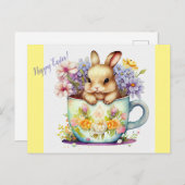 Paaskonijn Feestdagenkaart (Voorkant / Achterkant)