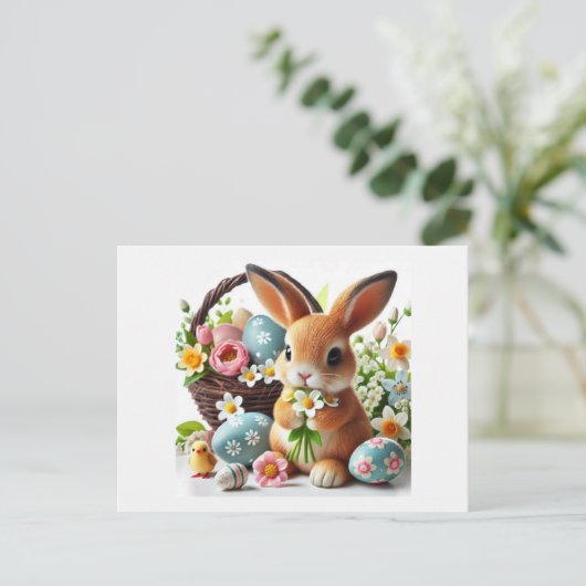 Paaskonijn Feestdagenkaart (Staand voorkant)