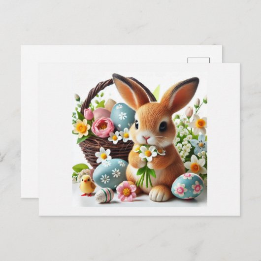 Paaskonijn Feestdagenkaart (Voorkant / Achterkant)