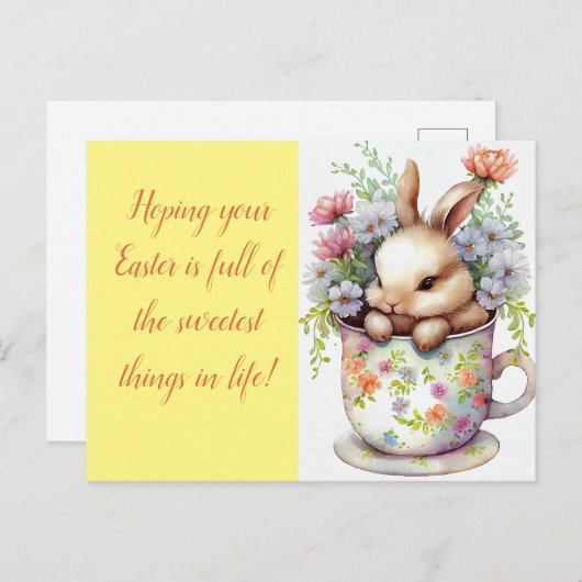 Paaskonijn Feestdagenkaart (Voorkant / Achterkant)