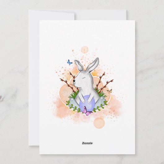 Paaskonijn Feestdagenkaart (Achterkant)