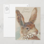  paaskonijn feestdagenkaart (Voorkant / Achterkant)