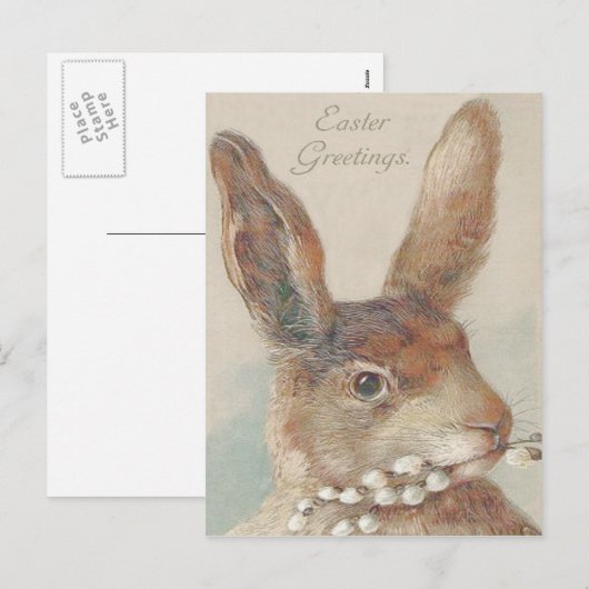  paaskonijn feestdagenkaart (Voorkant / Achterkant)