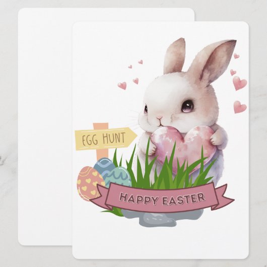 PAASKONIJN FEESTDAGENKAART (Voorkant / Achterkant)