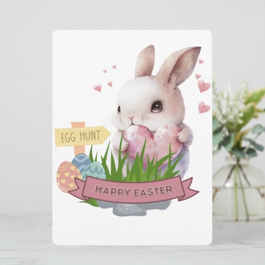 PAASKONIJN FEESTDAGENKAART (Staand voorkant)