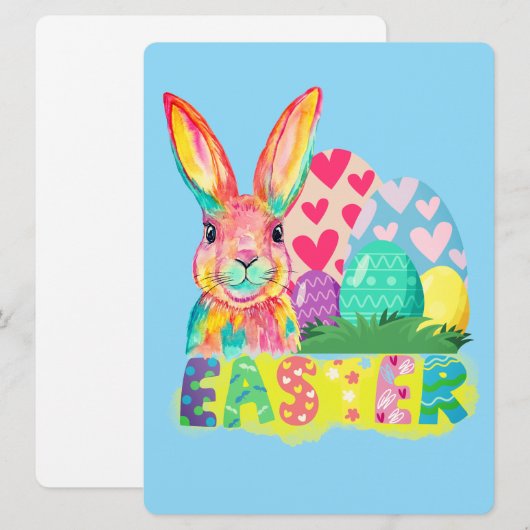 PAASKONIJN FEESTDAGENKAART (Voorkant / Achterkant)