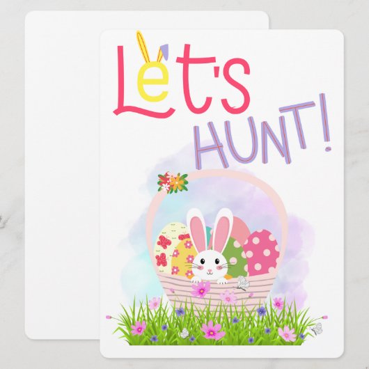 PAASKONIJN FEESTDAGENKAART (Voorkant / Achterkant)