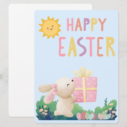 PAASKONIJN FEESTDAGENKAART (Voorkant / Achterkant)