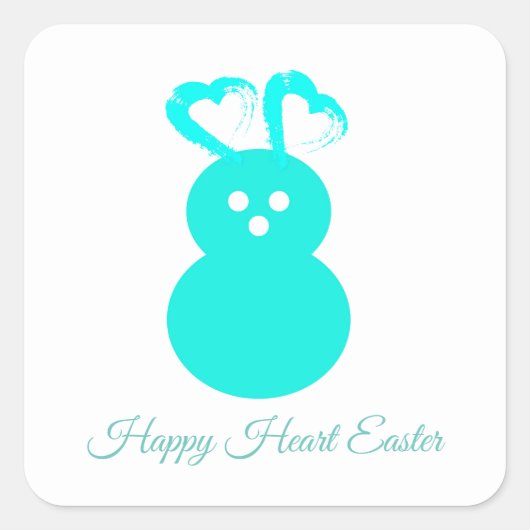 Paaskonijn Hart Sticker (Voorkant)