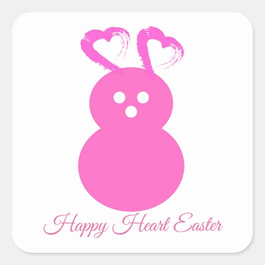 Paaskonijn Hart Sticker (Voorkant)