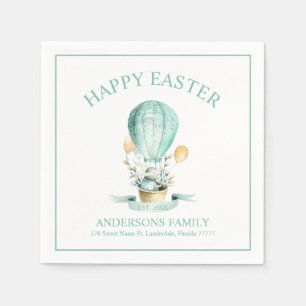 Paaskonijn in een luchtballon Napkins Servet