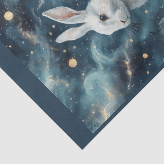 Paaskonijn in een sterrendromerige achtergrond tissuepapier (Detail)
