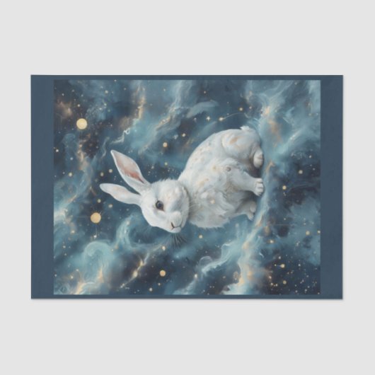 Paaskonijn in een sterrendromerige achtergrond tissuepapier (Voorkant)