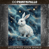 Paaskonijn in een sterrendromerige achtergrond tissuepapier